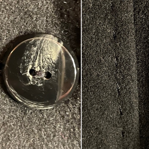 Ellen Tracy Wool & Angora Single Breasted 4-Button Black Car Coat Size 6 Petite - Picture 9 of 15